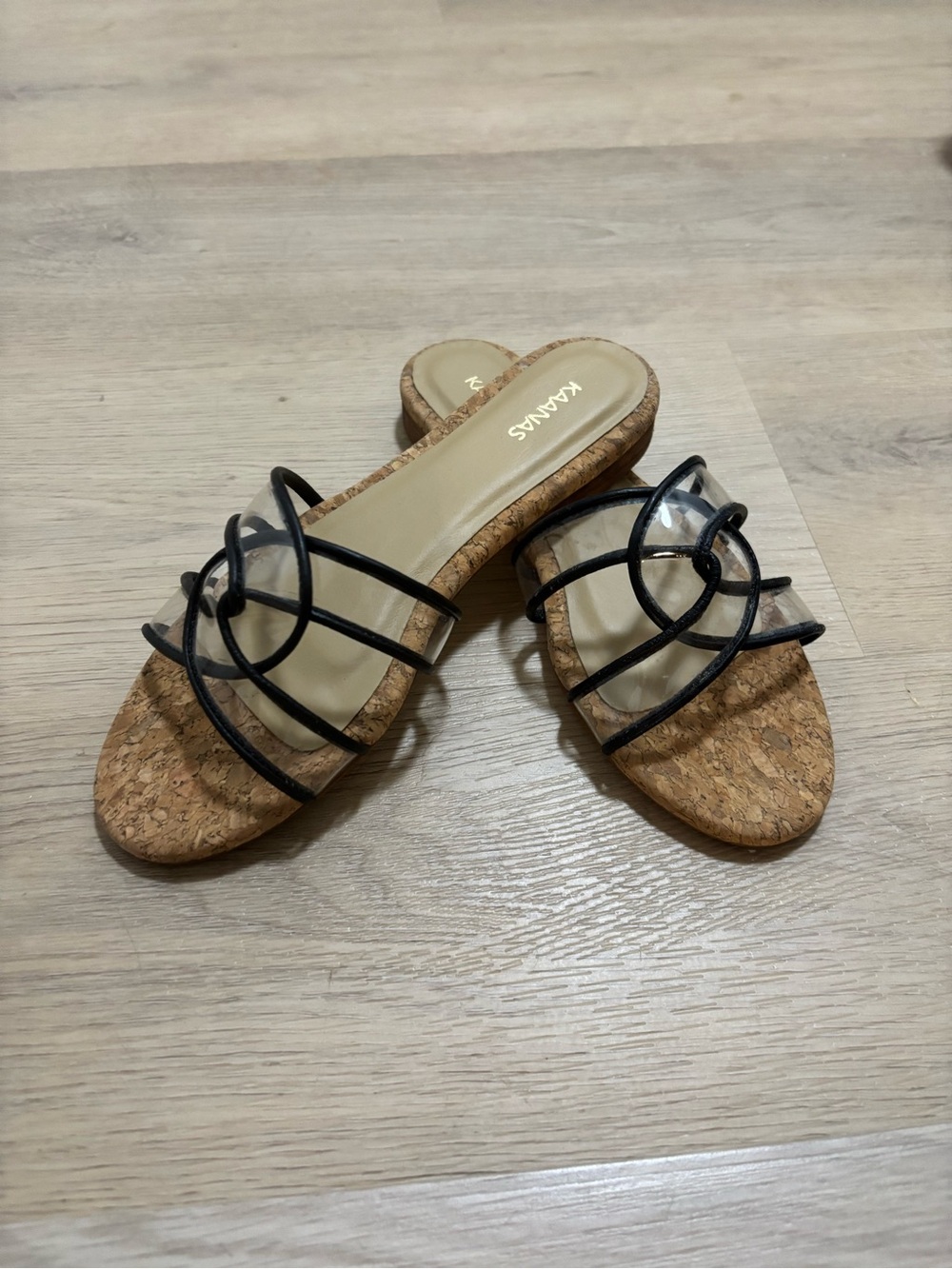 Black Cork Slide Sandals - Elegant Women's Slip-On
